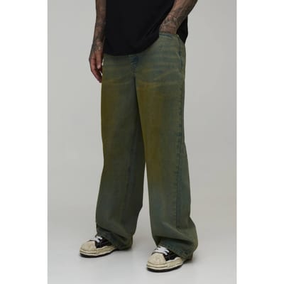 Lange Baggy Getinte Jeans | Green | Size 30