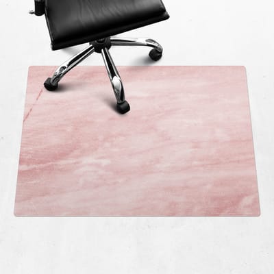 Wallfluent - Vloerbeschermer Pastelmarmer - 100x70 cm - Roze Vloerbeschermer Bureaustoel Tapijt - Rechthoekig - Motif Vloerbeschermer-Computer Stoel Mat-Kantoordecoraties - Organisch marmerpatroon