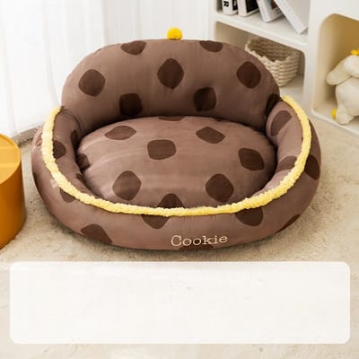 Gele Cartoon Koekje Rugleuning Nest Kleine Hond Kat Grote Hondenhok Kattenhuis Hondenkussen Herfst Huisdierbenodigdheden S (45 * 35cm)