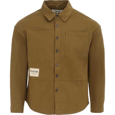 Firetrap Heren-shirt met logo, dik, met lange mouwen (Leger Khaki)