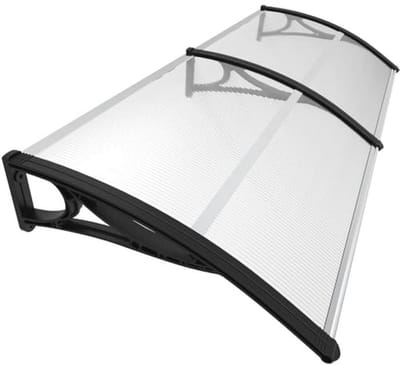 Voordeurluifel 200 x 80 cm van polycarbonaat en aluminium - Waterdichte en UV-bestendige buitenluifel