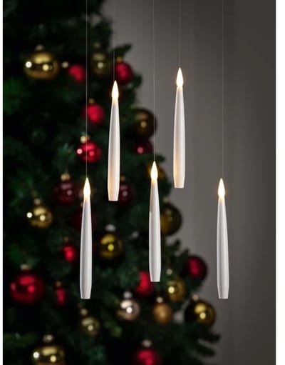 Livarno Home Zwevende LED Kaars - Kerstboom versiering - 10 stuks - Wit