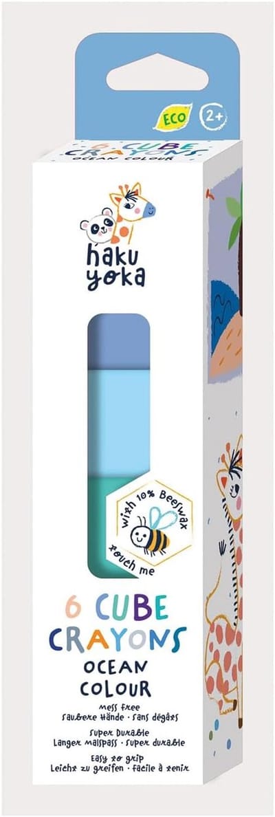 Haku Yoka waskrijtjes blokvorm - set van 6 multicolor krijtjes