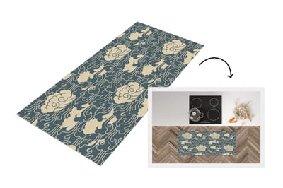 Keukenloper - Loper keuken - Design - Noors - Wolken - 120x50 cm - Keukenloper vinyl