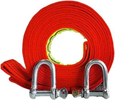 Sleepkabel Zwaar Gebruik - Herstelriem Offroad - Voertuigen Berging - Hoge Weerstand Polyester - 5 Ton 6 Meter - Zwart