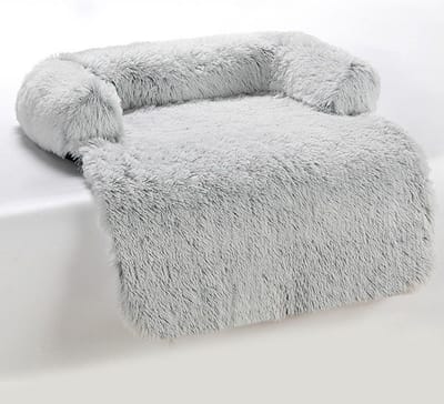Topmast Hondenmat Comfy - Hondenmand Donut - Hondenbed - Hondendeken Bank - 90 x 80 cm - Grijs - Dierenkussen voor hond of kat