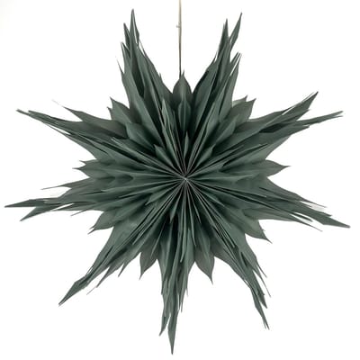 Kerstster ice 50cm turquoise met pendel