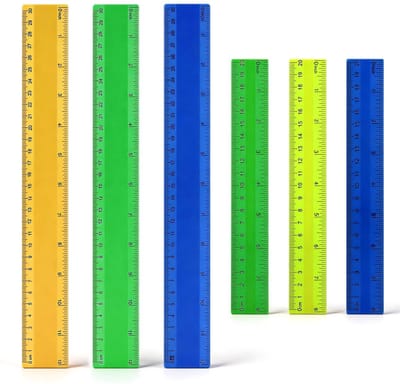Dailygoods- Liniaal Set van 6 - 20 cm/30 cm - Kunststof - Flexibele Precisie - Meettechniek - Lichtgewicht - Duidelijke Gradaties - Meetlat
