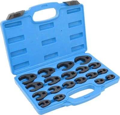 Kraaienpoot Sleutelset - Metrische Sleutels - Moeilijke Bereikbaarheid - 19 Delig Cr-Mo Staal - 8-32 Mm - Blauw