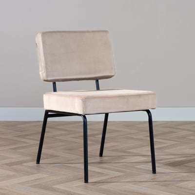 Bronx71® Velvet eetkamerstoel Espen taupe - stoel