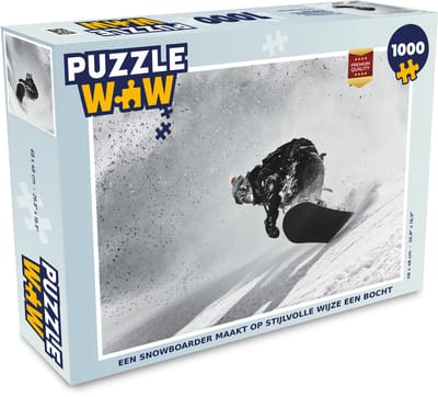 Puzzel Een snowboarder maakt op stijlvolle wijze een bocht - Legpuzzel - Puzzel 1000 stukjes volwassenen
