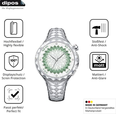 dipos FLEX – 2x Matte Screenprotector geschikt voor Huawei Watch Ultimate Design Spring | Volledige Schermbescherming | Case-Friendly