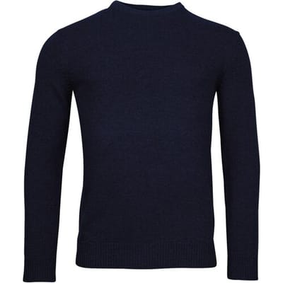 Baileys Trui Lamswol Ronde Hals Single Knit Navy / male