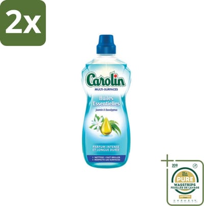 Carolin - Allesreiniger - Essentiële Oliën van Jasmijn en Eucalyptus - 1 L - Voordeelverpakking - 2 stuks - Jasmijn - Eucalyptus