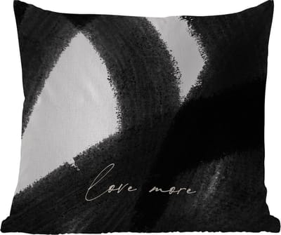 Buitenkussen - Tekst - Abstract - Love more - Quotes - 45x45 cm - Weerbestendig