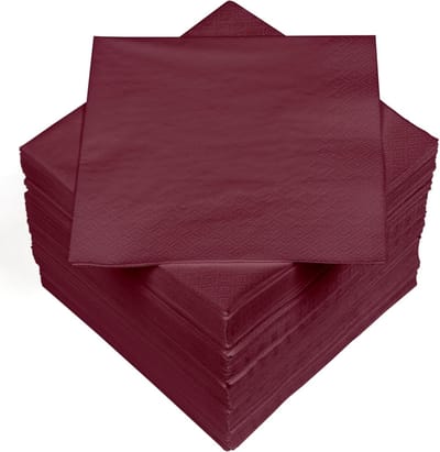 Famanu - Papieren Servetten – 100 stuks 3-laags 33x33 cm – Bordeaux – Absorberend en Elegant