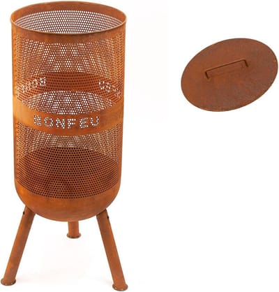 Brazier Tuinhaard - Buitenhaard - Ontspannen Avonden - Inclusief Grillrooster - 34 x 85 cm - Roestbruin