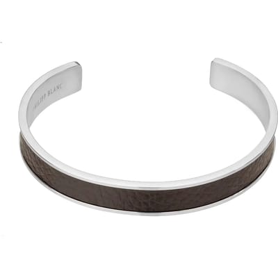 Echt leer en roestvrij stalen armband Philipp Blanc Simon