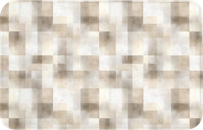 Badmat 80x50 cm - Antislip - Textuur - Linnen - Beige - Badmatten voor badkamer - Badkamermat - Douchemat - Badkamer mat