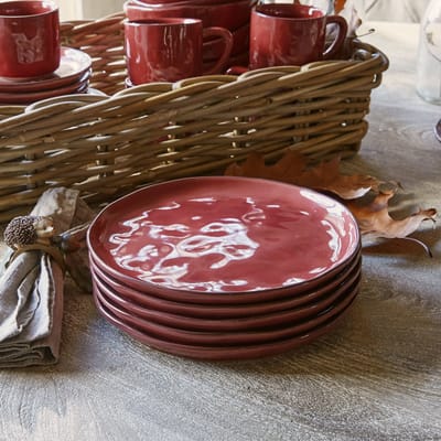 LOBERON Dessertbordje set van 6 Biarré rood