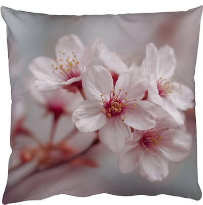 Sierkussens - Kussentjes Woonkamer - 50x50 cm - Bloesems - Meeldraden - Geel - Wazig