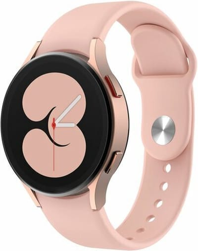 By Qubix - Geschikt voor Samsung Galaxy Watch bandje - Sportbandje 20mm - Lichtroze - Geschikt voor Samsung Galaxy Watch 7 (40 & 44mm) - Galaxy Watch FE - Galaxy Watch 6 - Galaxy Watch 6 Pro - Galaxy Watch 5 - 5 Pro - Galaxy Watch 4 - 4 Classic