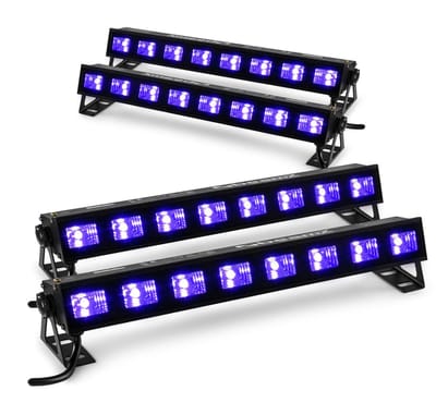BeamZ set van 4 BUVW83 LED bars met 8 UV / warm white LED's - 30W