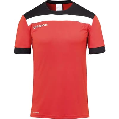 Uhlsport Offense 23 Shirt Korte Mouw Heren - Rood / Zwart / Wit | Maat: M