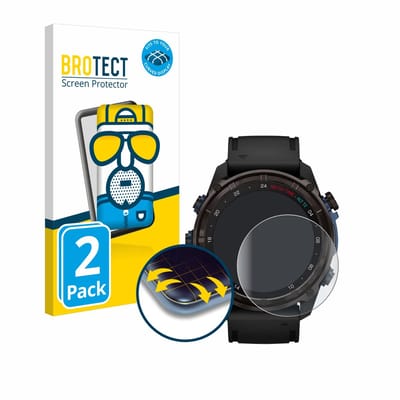 BROTECT - Screenprotector voor Garmin Descent Mk3i (51 mm) - Folie Beschermfolie matte volledig dekking 2 Stuks