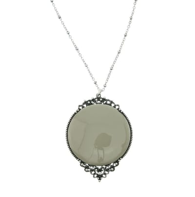 Behave - Ketting met blauwe hanger, nikkelvrij - Trendy modeaccessoire voor elke gelegenheid - 41 cm + 8 cm verlengketting