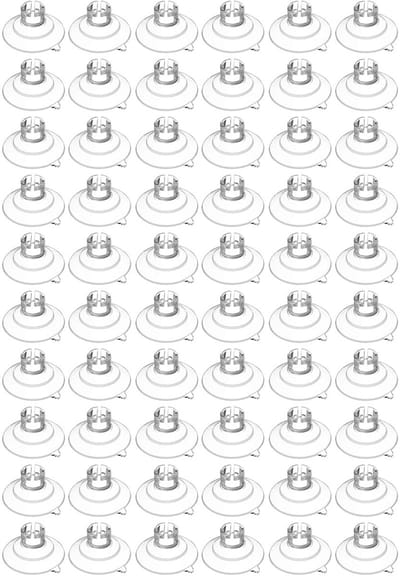 Dailygoods- Zuignap 30 mm - 60-pack - Transparante Zuignap - Beugel voor Kabels - Geschikt voor Woningdecoratie - PVC Materiaal - Zuignapbeugel
