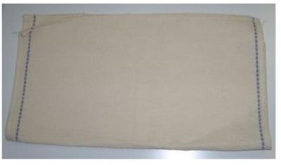 Schoteldoek ecru blauwe rand 10 stuks