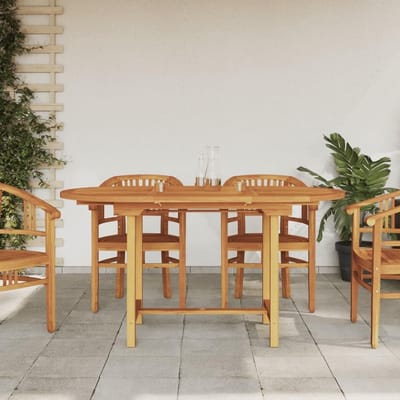 Tuintafel Uitschuifbaar - Eettafel Buiten - Balkon Terras Tuin - Massief Hout Teak - 110-160x80x75 cm
