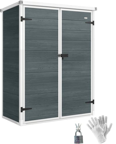 Outsunny Tuinberging-Kunststof, Aluminium-134L x 68,5B x 170H cm-Grijs