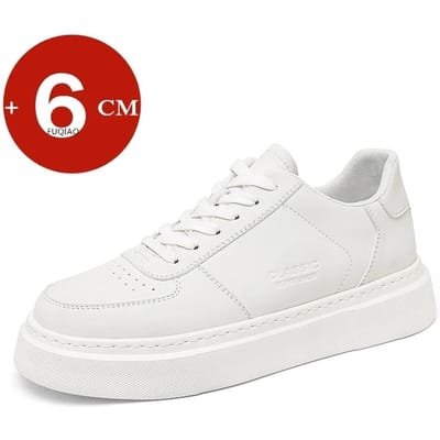 Casual Sneakers Man Lift Schoenen Hoogte Verhogende Inlegzool 6cm Wit Zwart Kaki Hogere Schoenen Mannen Vrije Tijd Mode Sport 42 white