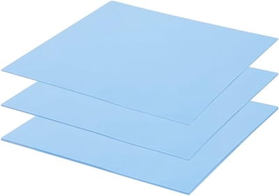 Set van 3 herbruikbare thermisch geleidende siliconen pads 100 x 100 mm, diktes 0.5/1/1.5 mm, ideaal voor koeling en warmteafvoer