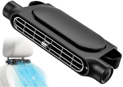 Auto ventilator cooling - Auto hoofdsteunventilator - Autoventilator met verstelbare luchtuitlaat - Draagbare Auto ventilator - Auto aircooler - 3 snelheden wind - Hoofdsteun-nekventilator voor alle auto's - USB - Zwart