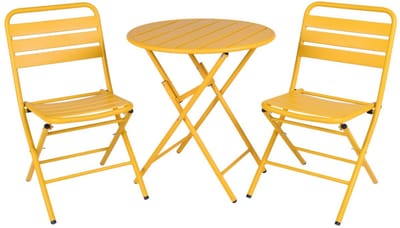 MaximaVida inklapbare ronde bistroset Max okergeel 70 cm- extra zware uitvoering