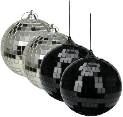 Grote discobal kerstballen - 2x stuks - zilver - 10 cm - kunststof