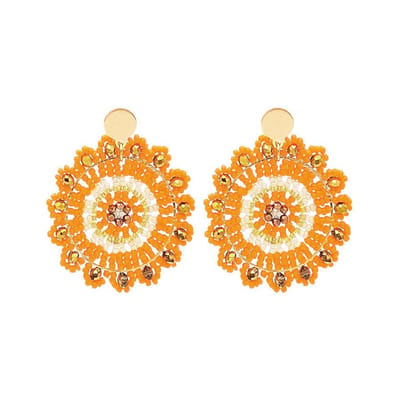 Lana Oorbellen | Oranje / Goud | Bijoux Kraaltjes Oorhangers | Fashion Favorite