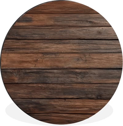 WallCircle - Wandcirkel - Muurcirkel - Houten plankpatroon - Warmte - Natuurlijk - Aluminium - Dibond - 60x60 cm - Binnen en Buiten