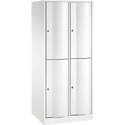 C+P Garderobekast Resisto, 2 vakken, 4 legborden, B 772 x D 640 x H 1950 mm, verkeerswit