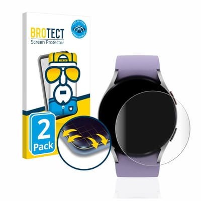 BROTECT - Screenprotector voor Samsung Galaxy Watch 5 (40mm) - Folie Beschermfolie transparant volledig dekking - 2 Stuks