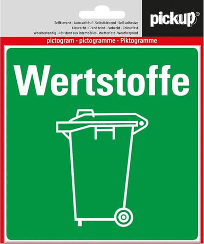 Pickup pictogram Aufkleber 14x14 cm Werstoffe