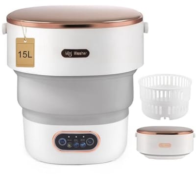 Draagbare Mini Wasmachine met Centrifugemand - 15L Opvouwbare Wasmachine voor Ondergoed en Kleine Was