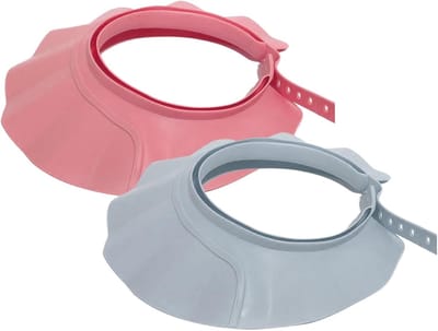 Badvizier Set - Haar Wasschild - Bescherming Gezicht - Verstelbare Hoofdband - 2 Stuks - Blauw Roze