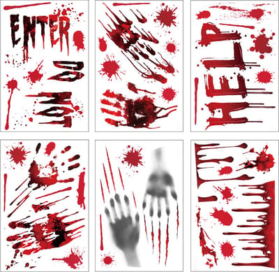 Halloween Decoratie Halloween Raam Sticker Hand Versiering Horror Accessoires Halloween Raamdecoratie – 38 Stuks