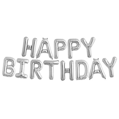 Happy Birthday Ballonslinger 40 cm - Zilver Versiering - Verjaardag Versiering - Verjaardag Decoratie - Slingers Verjaardag
