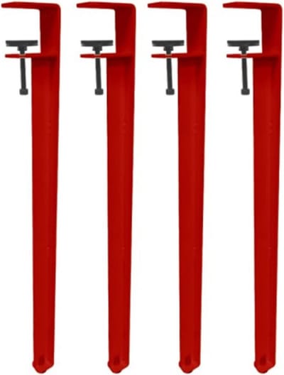 Metalen Tafelpoten - F-vormige Poten - Meubels Maken - Zonder Boren - 4 Stuks - Rood