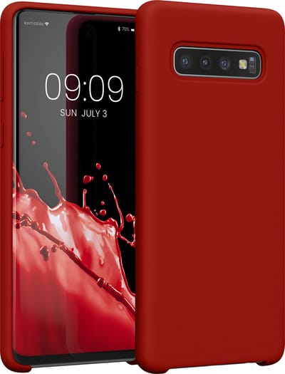 kwmobile telefoonhoesje geschikt voor Samsung Galaxy S10 - Hoesje met siliconen coating - Smartphone case in donkerrood